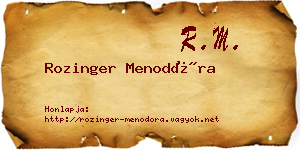 Rozinger Menodóra névjegykártya